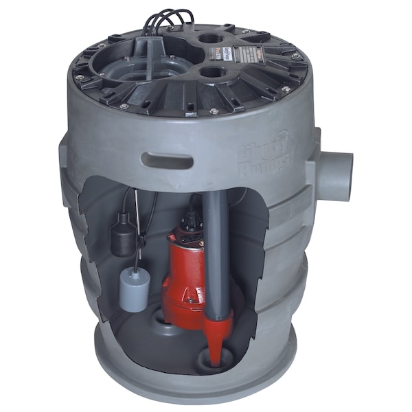 Pro370-Series 1/2 HP 115V Simplex Sewage Pump System with LE51M Pump with 10ft Cord